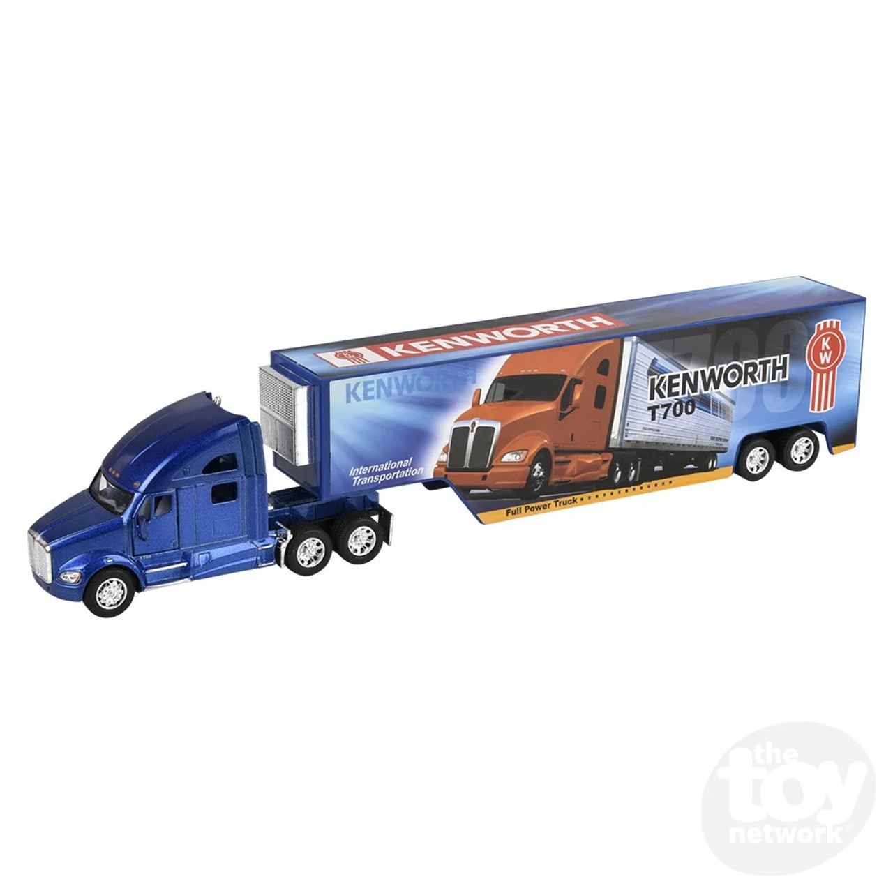 13 Inch Diecast Pull Back Kenworth T700 Tractor Trailer