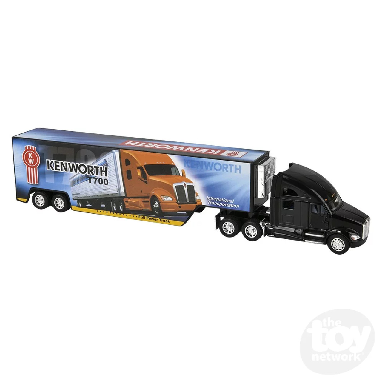 13 Inch Diecast Pull Back Kenworth T700 Tractor Trailer