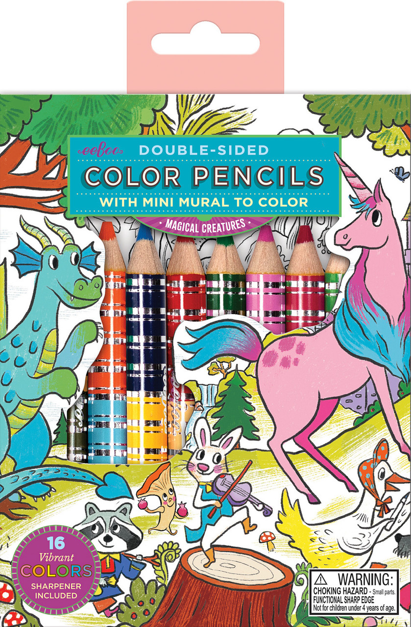 Double-Sided Colored Pencils with Mini Mural - Magical Creatures 5