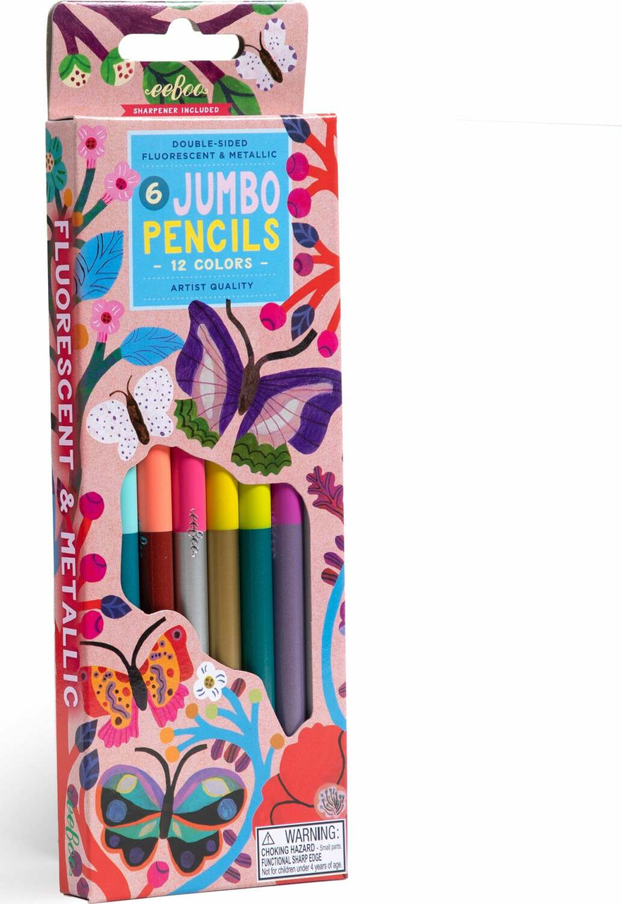 Butterflies 6 Jumbo Double-Sided Pencils 1
