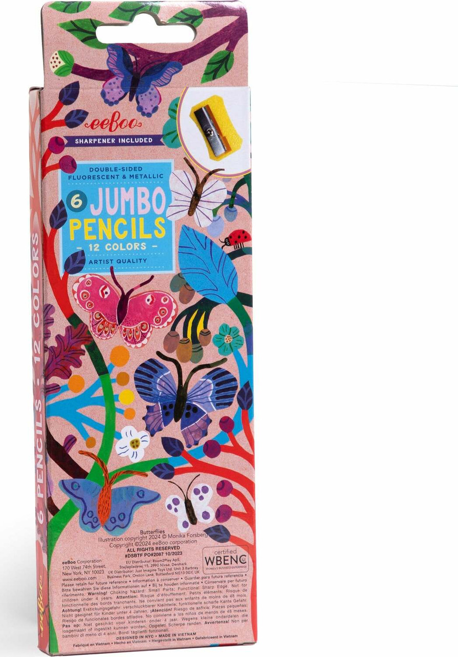 Butterflies 6 Jumbo Double-Sided Pencils 5