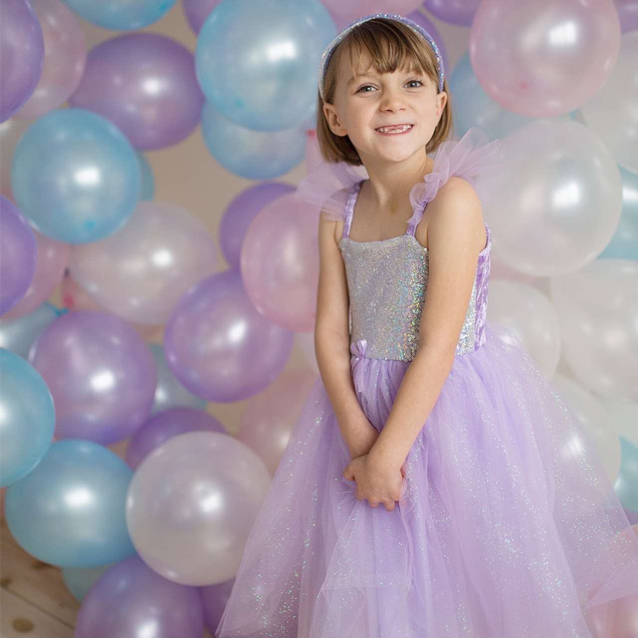 Lilac Sequins Princess Dress , Size 3-4