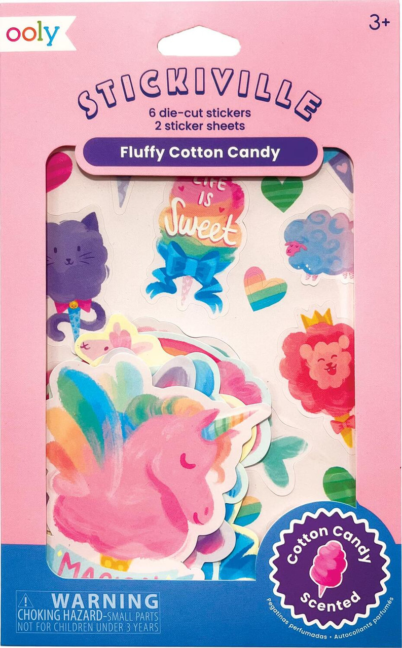 Stickiville Stickers: Fluffy Cotton Candy - Scented (2 Sheets & 6 Die-Cut)
(Paper) 1