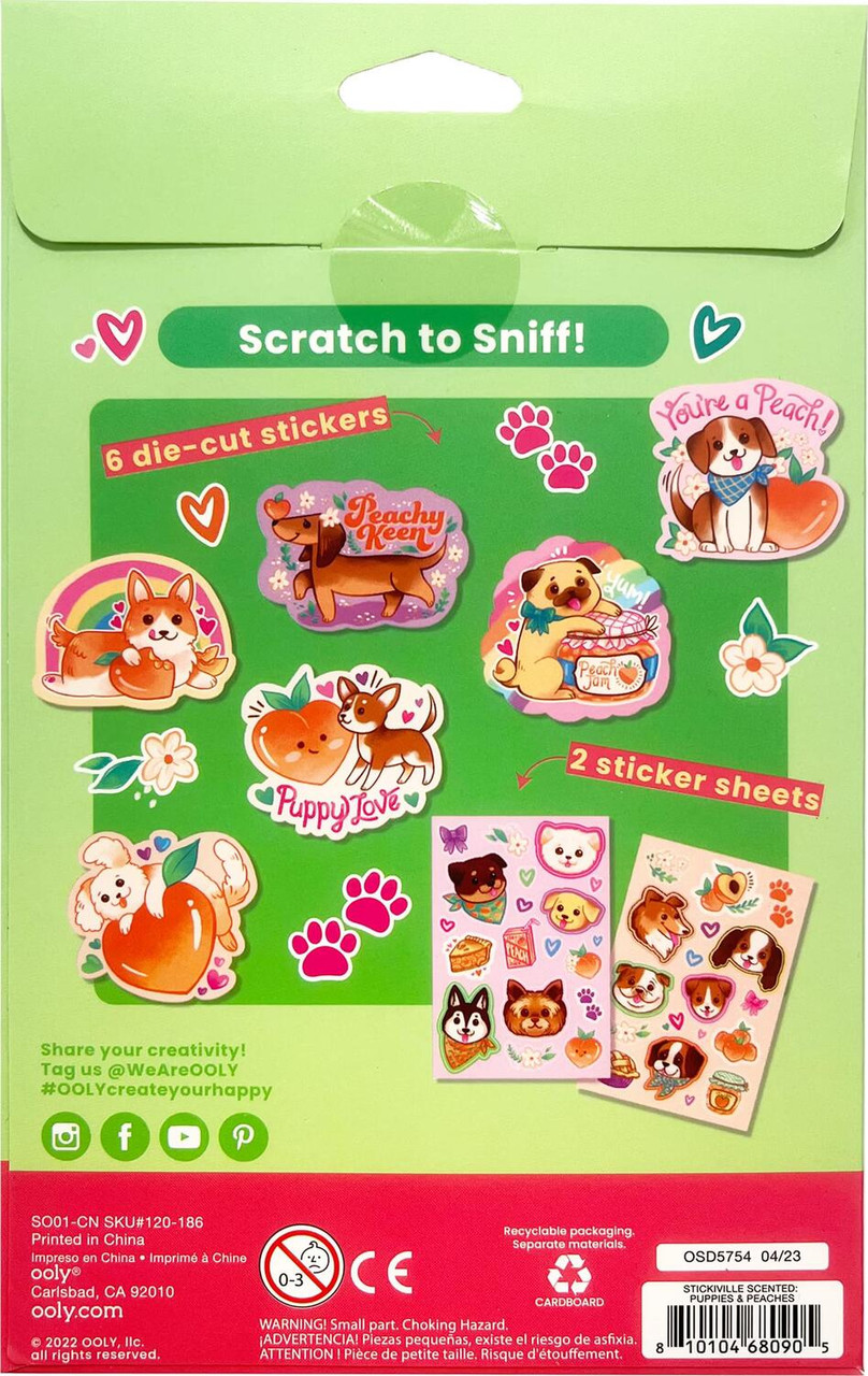 Stickiville Stickers: Puppies & Peaches - Scented (2 Sheets & 6 Die-Cut)
(Paper) 3