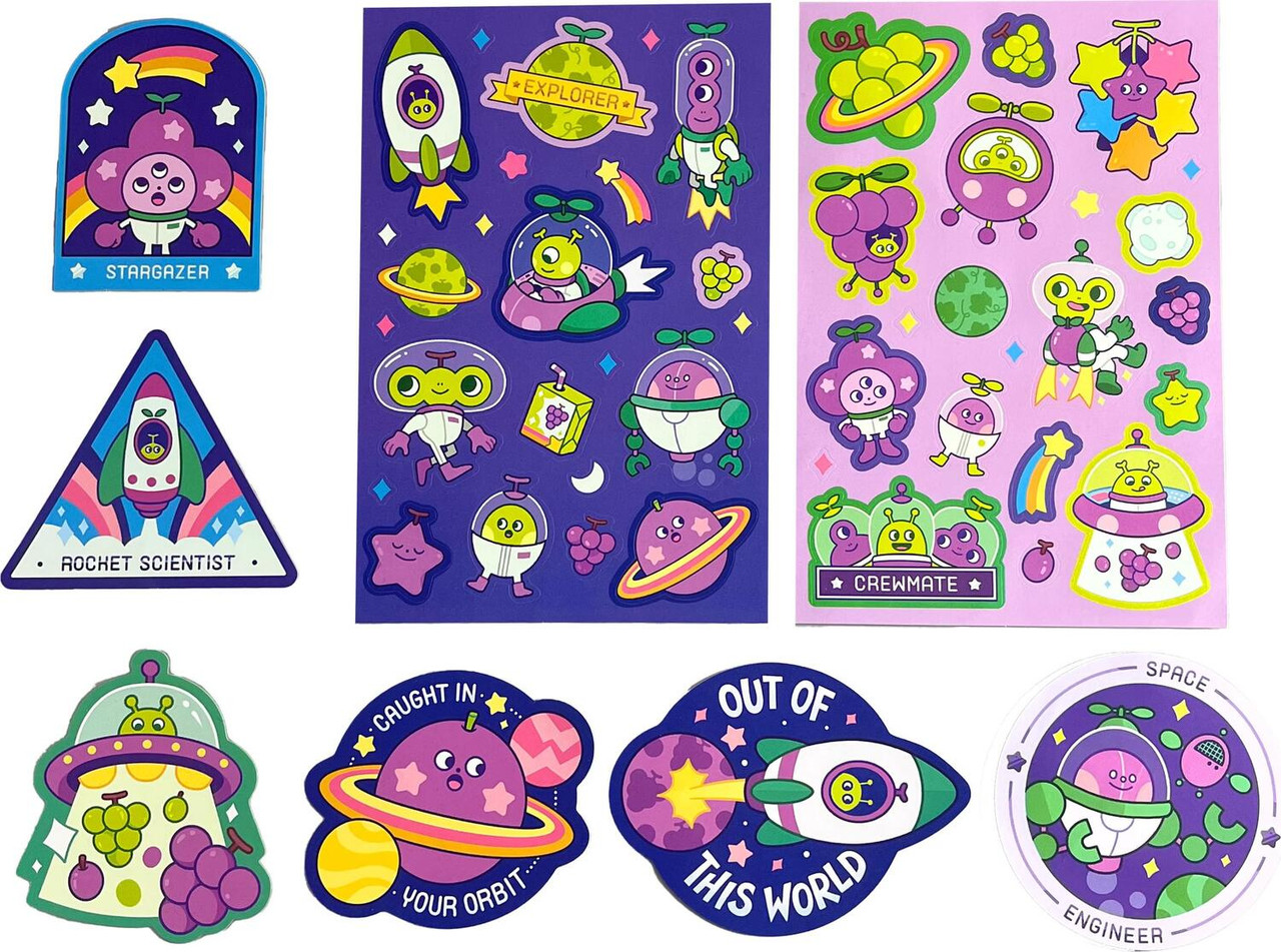 Stickiville Stickers: Galaxy Grapes - Scented (2 Sheets & 6 Die-Cut)
(Paper) 4