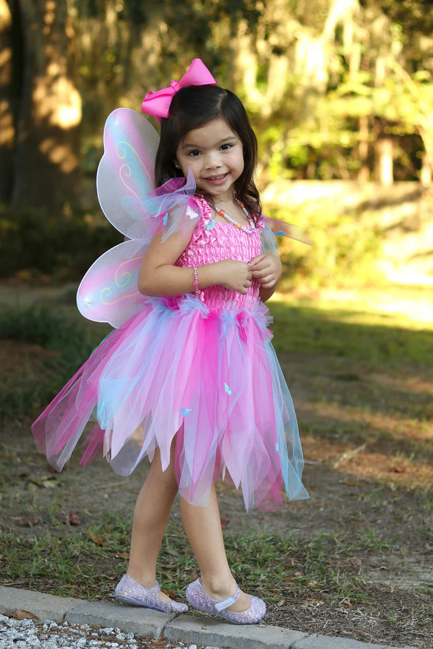 Butterfly Dress & Wings With Wand, Pink/Multi, Size 5-6