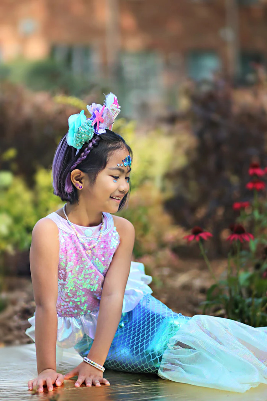 Misty Mermaid Dress, Pink/Blue, Size 5-6