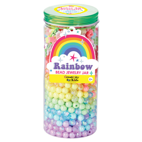 Rainbow Bead Jar Green