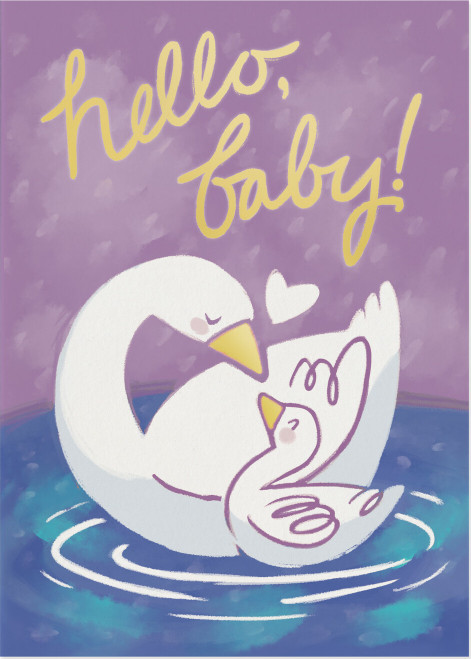 Baby Swan Foil Card 1