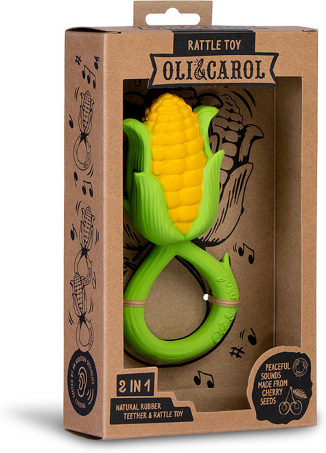 Oli & Carol Corn Rattle Toy & Teether 1