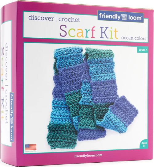 Friendly Loom - Crochet Scarf Kit - Ocean Colors 1
