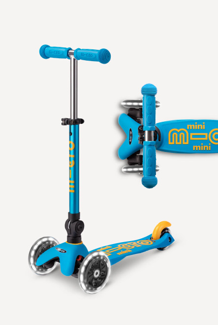 Mini Deluxe LED Foldable Ocean Blue Scooter