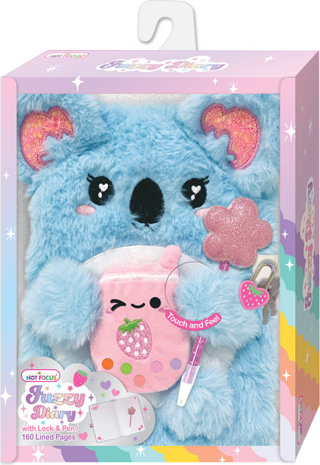 Fuzzy Diary With Lock & Keys, Koala 1