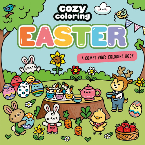 Cozy Coloring: Easter: A Comfy Vibes Coloring Book for Adults and Kids: Simple, Relaxing Pages Featuring bouncing bunnies, hidden eggs, and spring flowers! 1