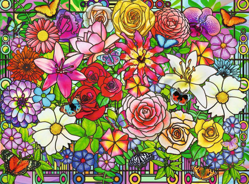 Tiffany Flowers Puzzle (100 pc) 2
