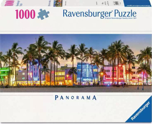 Night Glow On Ocean Drive Panoramic 1000 Piece