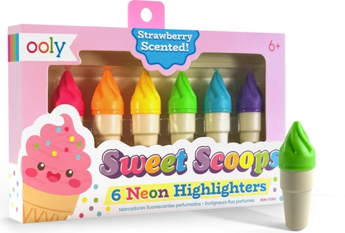 Sweet Scoops Scented Neon Highlighters - Set of 6 2