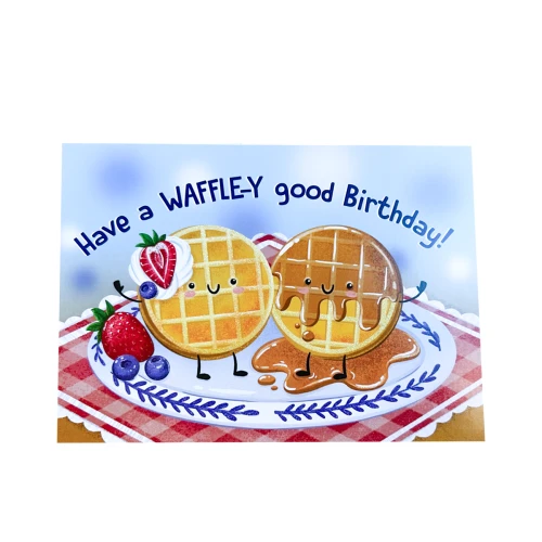 Waffles Glitter Card