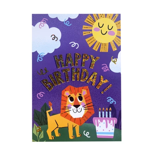 Happy Lion Foil Card