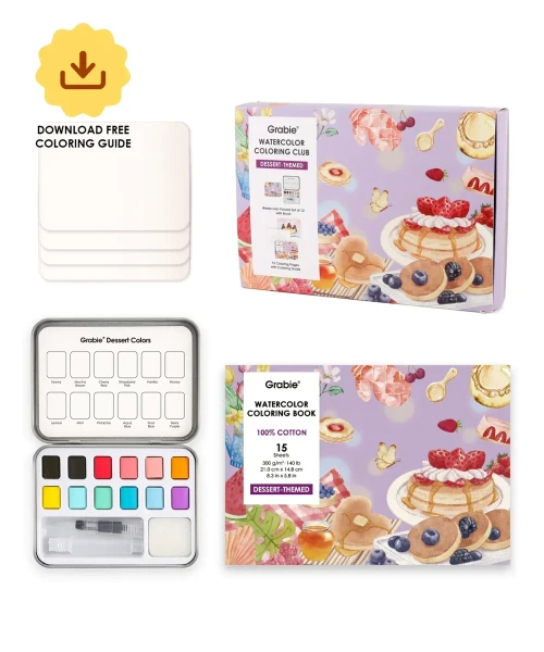 Dessert Watercolor Coloring Box
