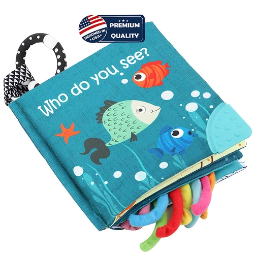 Fish Cloth Book With Corner Teether
