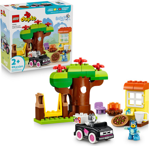 LEGO® DUPLO® Bluey Pizza Girls with Muffin and Bluey 1