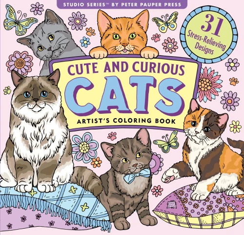 Cute And Curious Cats Coloring Book