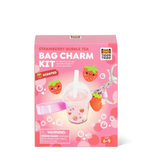 Strawberry Bubble Tea Bag Charm Kit
