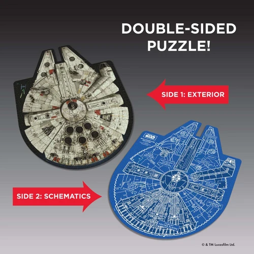 Star Wars Double-Sided Millennium Falcon Jigsaw Puzzle & Trivia 2