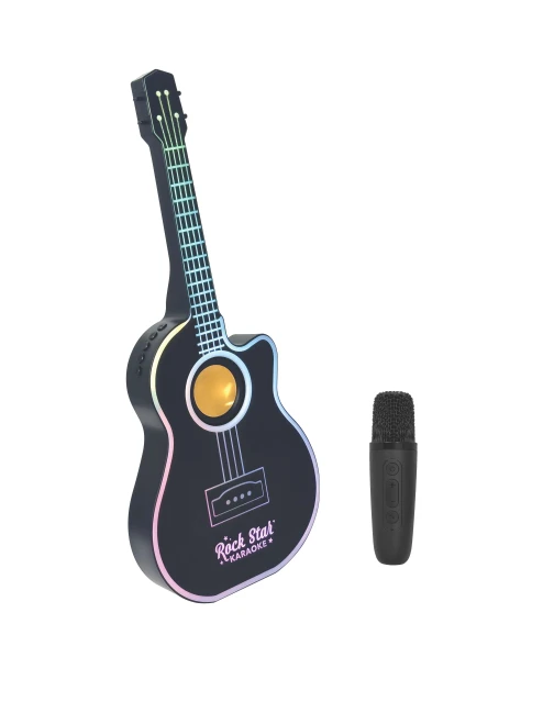 Black Rock Star Guitar And Microphone Karaoke Set
