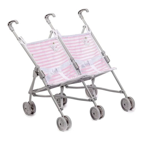 Pink Elephant Twin Umbrella Stroller