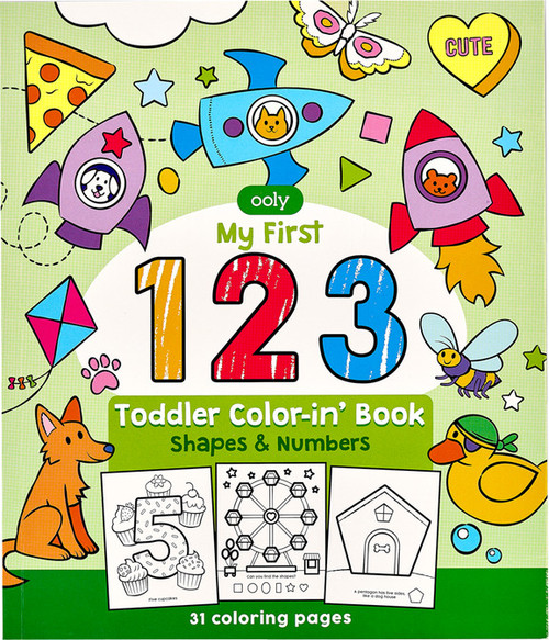 123: Shapes + Numbers Toddler Coloring Book 1