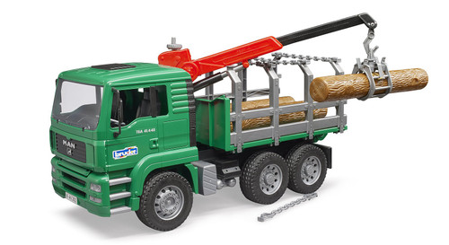 Man Timber Truck With Loading Crane And 3 Trunks