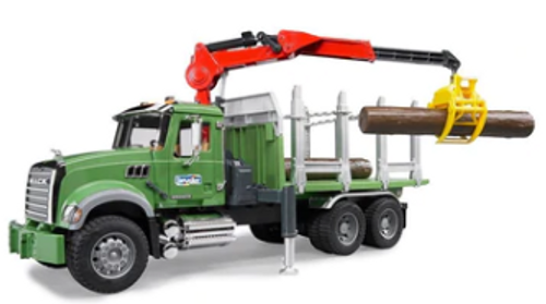 Mack Granite Timber Truck With Loading Crane And 3 Trunks