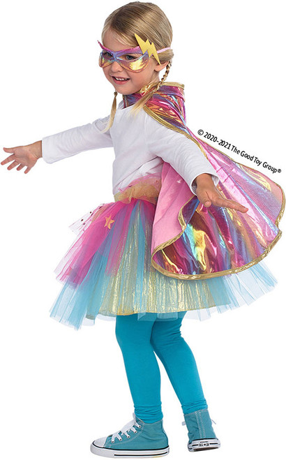 Super Duper Tutu with Cape & Mask Rainbow pastel color - size 4-6 1