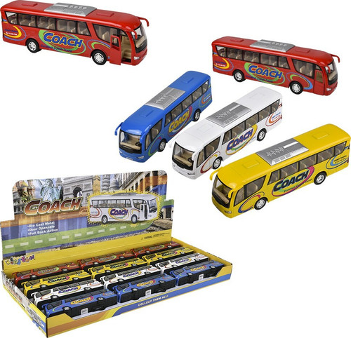 7" Diecast Pull Back Coach Bus (assortment - sold individually) 1