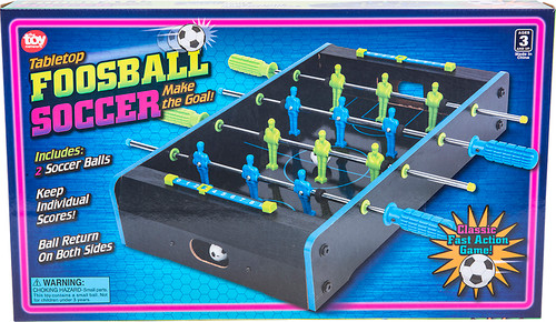 Neon Wooden Tabletop Foosball Game 20\"x12.25\" 2