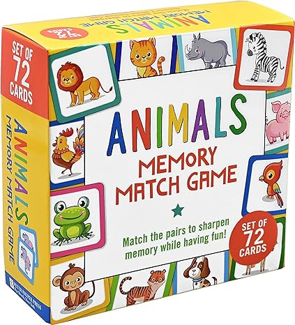 Animals Memory Match Game (Set Of 72 Cards)