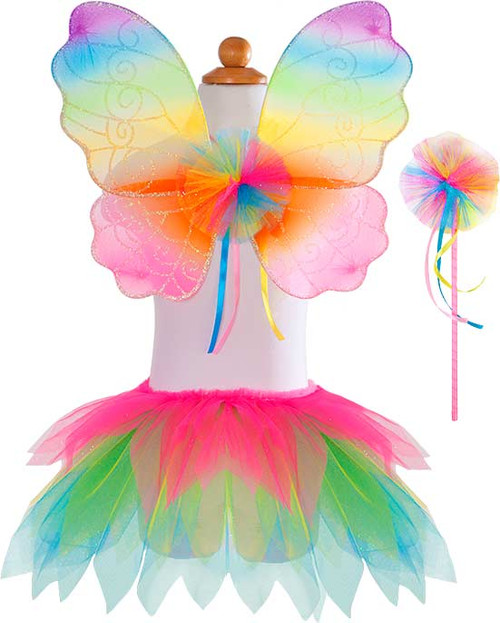 Neon Rainbow Skirt Wings and Wand Set 2