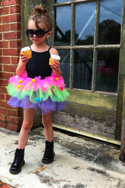 Rainbow Pom Pom Skirt 1