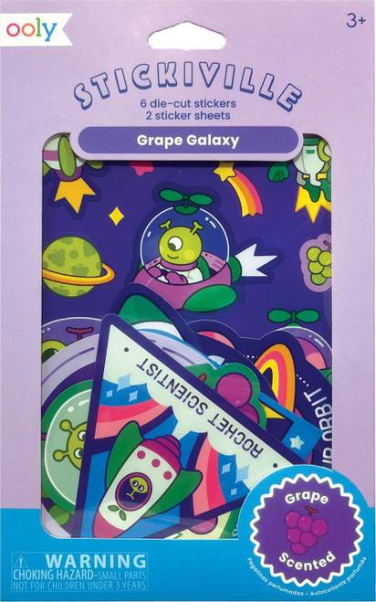 Stickiville Stickers: Galaxy Grapes - Scented (2 Sheets & 6 Die-Cut)
(Paper) 1
