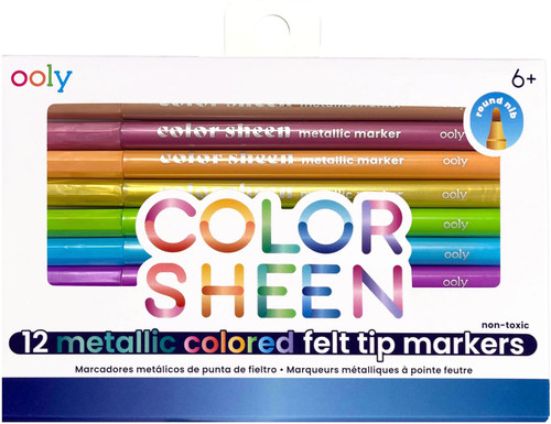 Color Sheen Metallic Felt Tip Markers - 12 pk 1