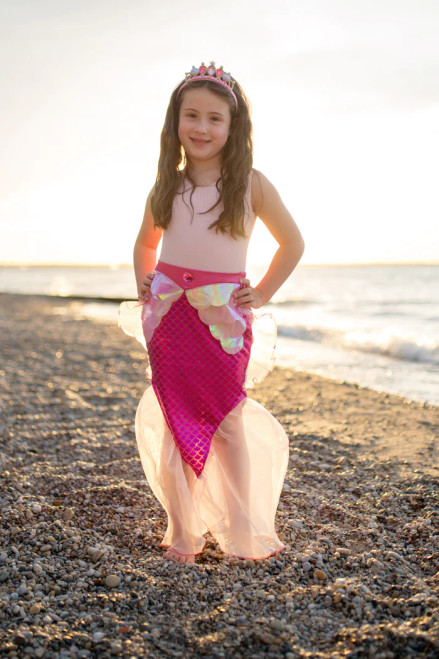 Mermaid Glimmer Skirt W/Tiara, Pink, Size 5-6 Mermaid Glimmer Skirt W/Tiara, Pink, Size 5-6