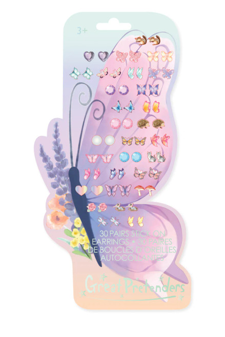 Butterfly Sticker Earrings, 30 Pairs