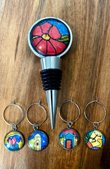 Puerto Rico Wine Bottle Stopper / Wine Glass Charms - Maggie P.