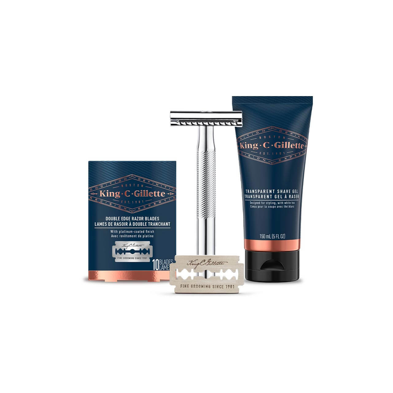 Bundle: Double-Edge Safety Razor & 10ct Refills & Shave Gel