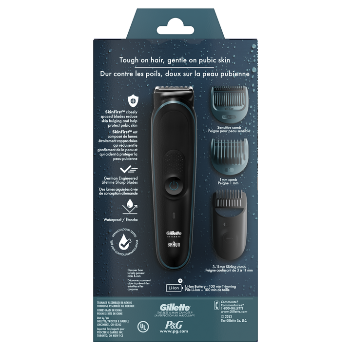 gillette intimate pubic hair trimmer