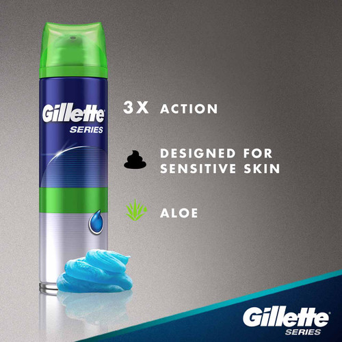 Gillette Series Pure & Sensitive Shave Gel, Fragrance & Dye-Free