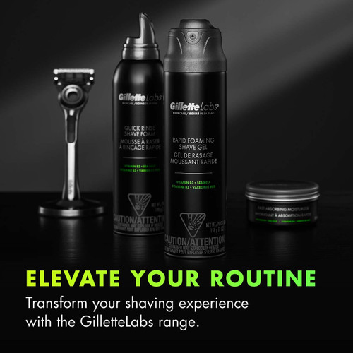 GilletteLabs Rapid Foaming Shave Gel & 4 Blade Refills