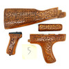Pakistani Khyber Pass Hand Engraved Walnut AK Dong Wood Stock Set